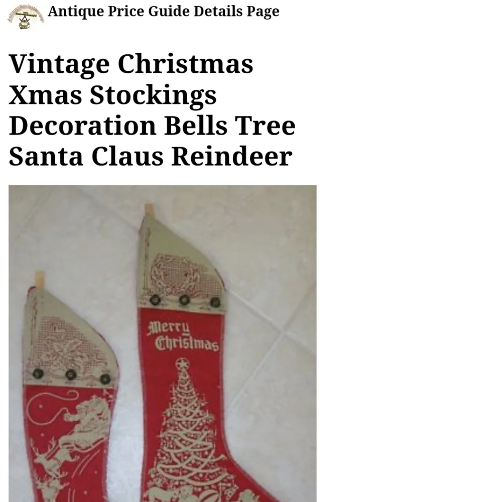 NWOT FATHER CHRISTMAS STOCKING SET OF 2 - VINTAGE RARE!